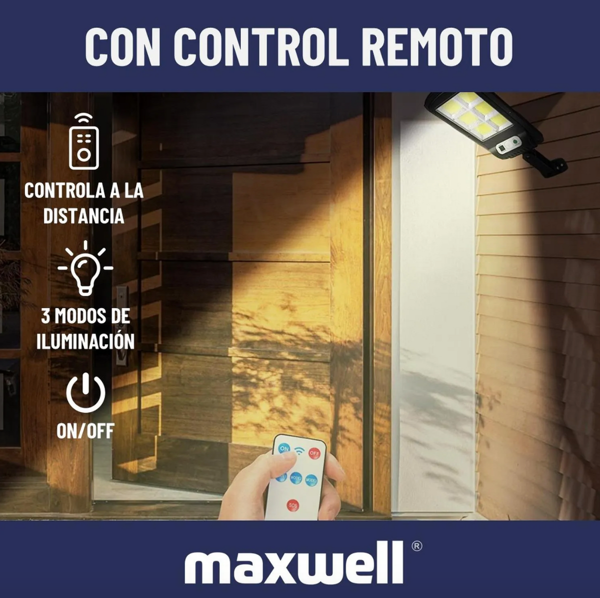 Foco Solar Led Exterior Sensor Movimiento