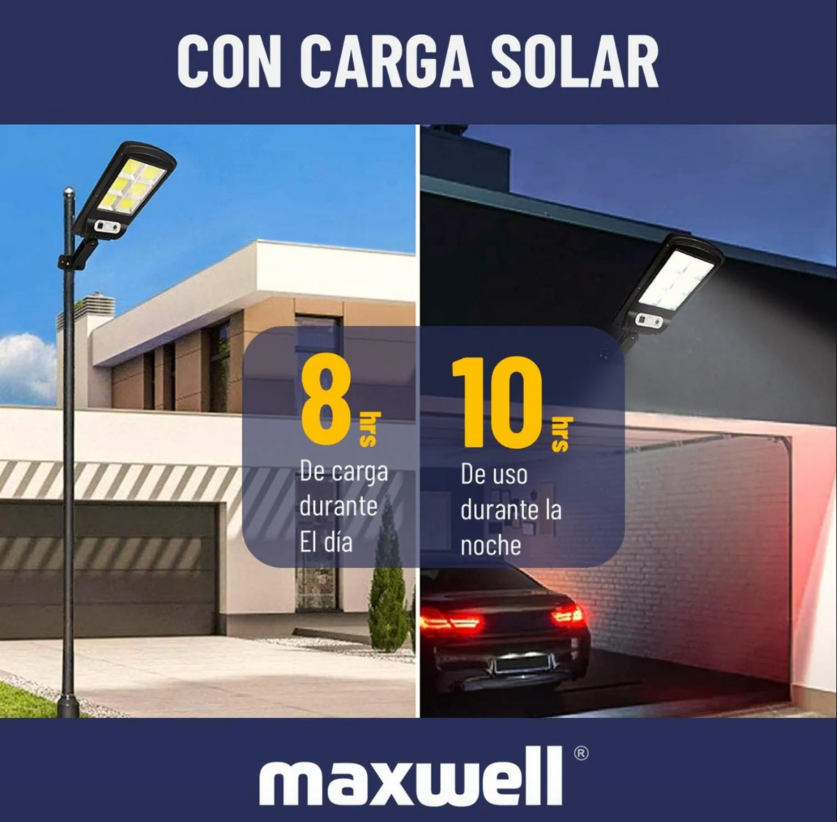 Foco Solar Led Exterior Sensor Movimiento