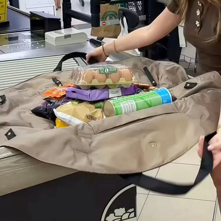 Portable Waterproof Shopping Bag Eco-friendly Foldable Ultra Practical Polyester Material Single Shoulder Handheld Carry-On