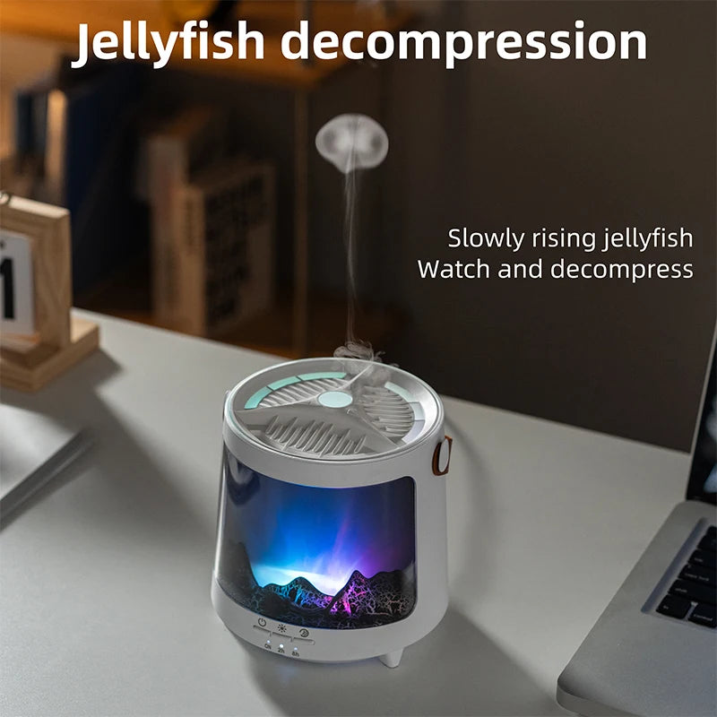 Realistic Flame Aroma Diffuser Colorful Aurora Humidifier Home Fragrance Machine Ultrasonic Essential Oil Sprayer for Gifts